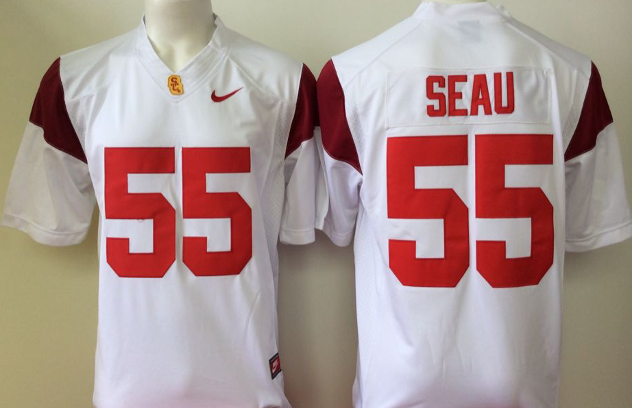 NCAA Men USC Trojans White #55 seau->ncaa teams->NCAA Jersey